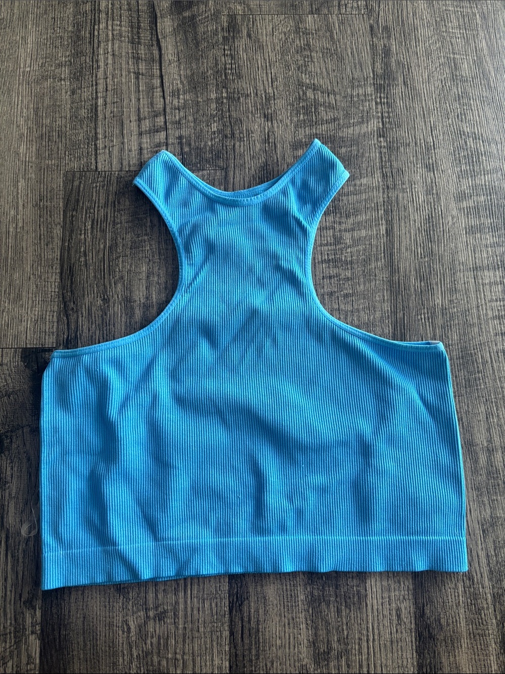 wild fable Bright Blue Ribbed Racerback Crop Top